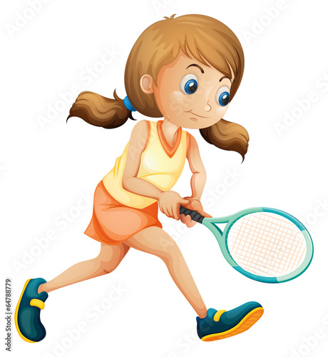 A young lady playing tennis