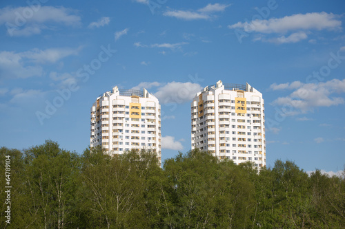 Two constructed residential buildings in ecological place