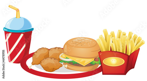 Foods from the fastfood restaurant