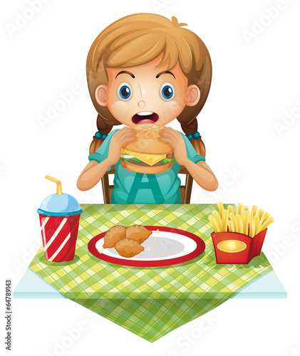 A cute girl eating