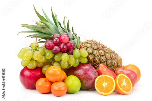 Fototapeta Naklejka Na Ścianę i Meble -  fresh fruits isolated on a white