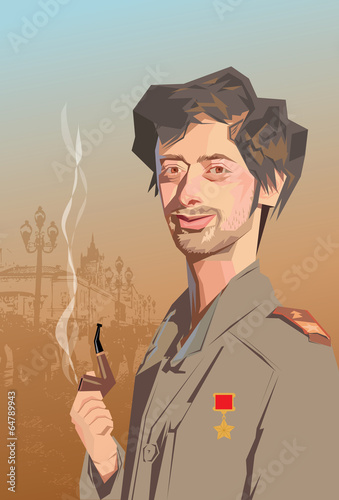 portrait man caricature military