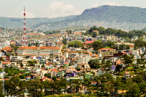 top view in dalat city vietnam photo