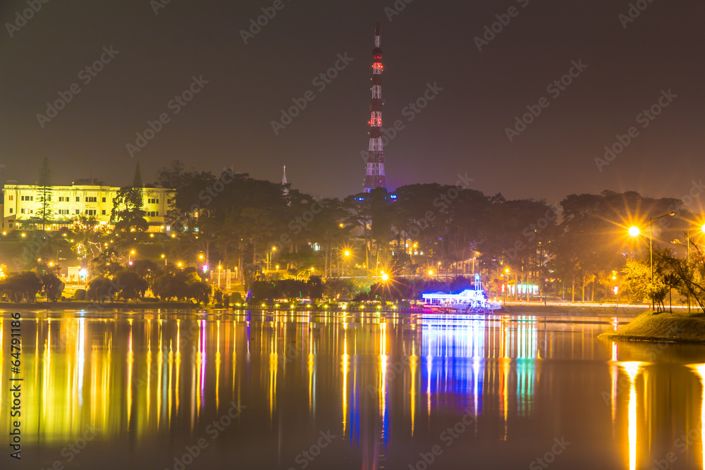 city night light, dalat city vietnam