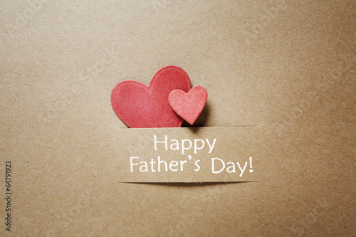 Fathers day message with red hearts