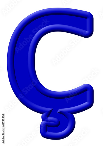Mavi Renkli Oyuntulu C Harfi Stock Illustration Adobe Stock