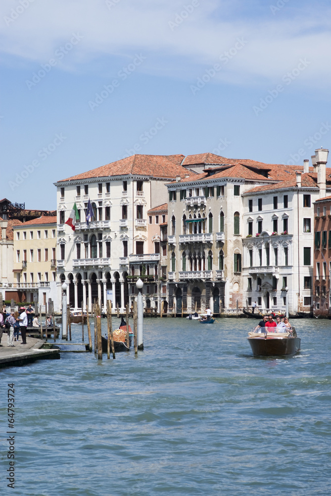 Grand canal near Rialto Bridge in Venice