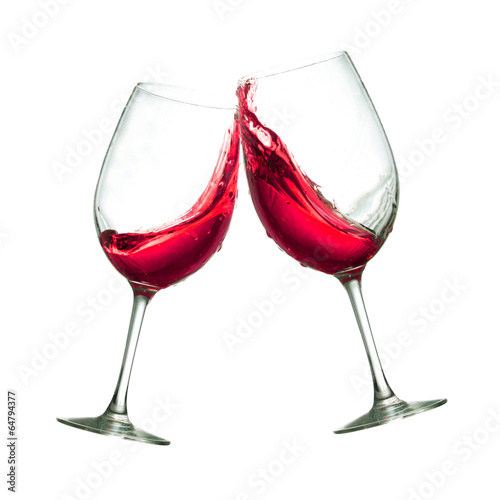 Red wine glasses photo