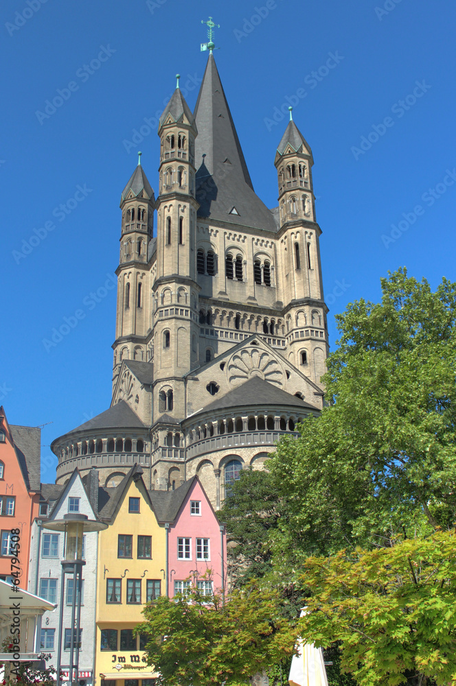 Fototapeta premium Groß Sankt Martin Kirche am Fischmarkt Köln