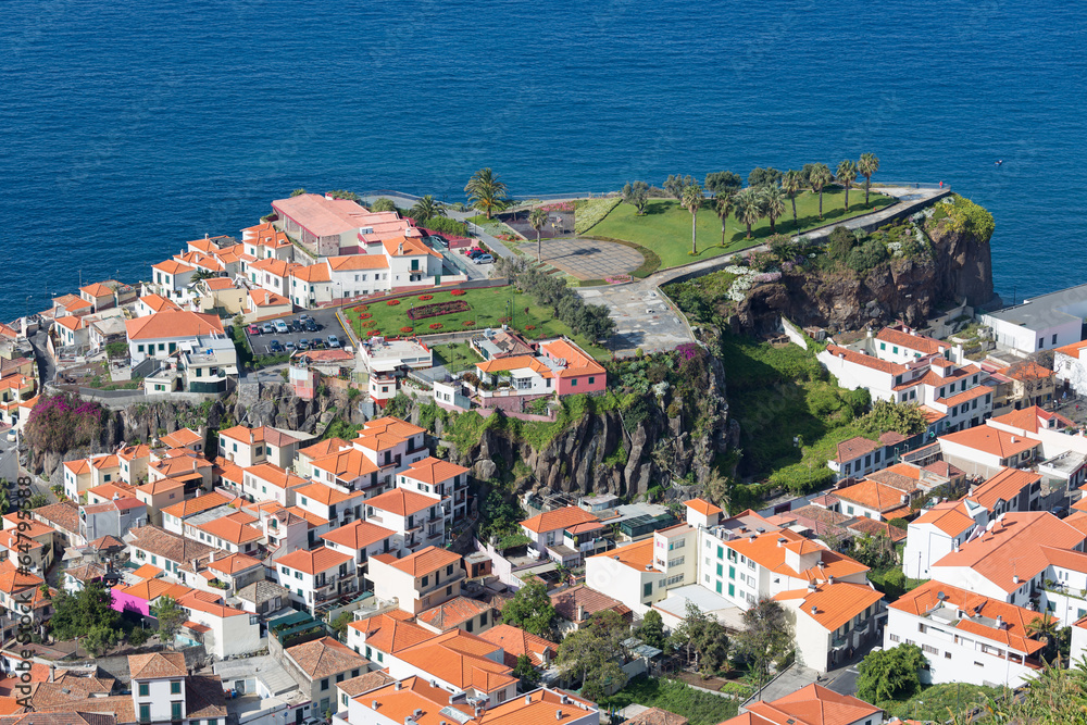 Aerial view Camara do Lobos at Madeira, Portugal