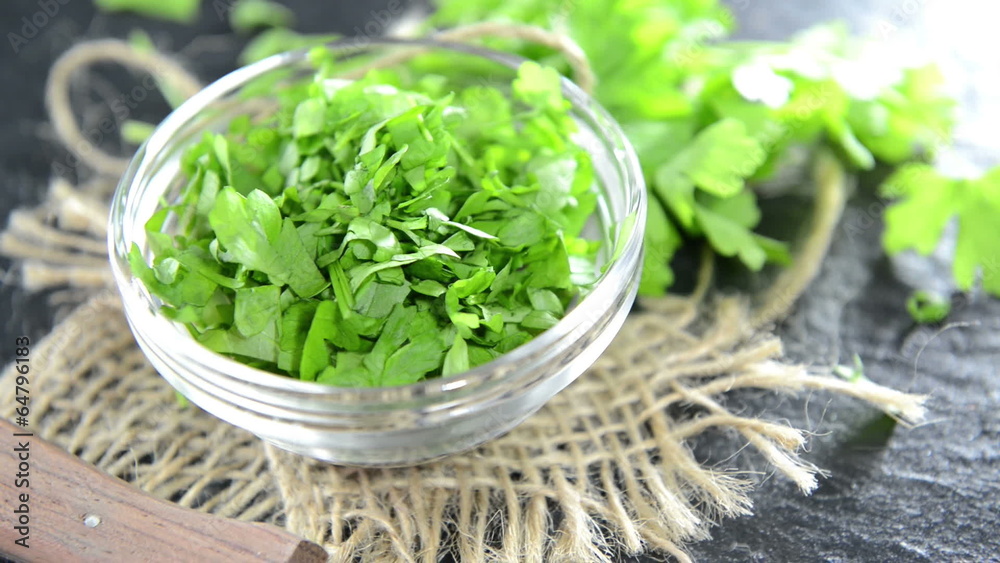 Portion of flat leaf Parsley as loopable full HD video file Portion of flat leaf Parsley as loopable full HD video file