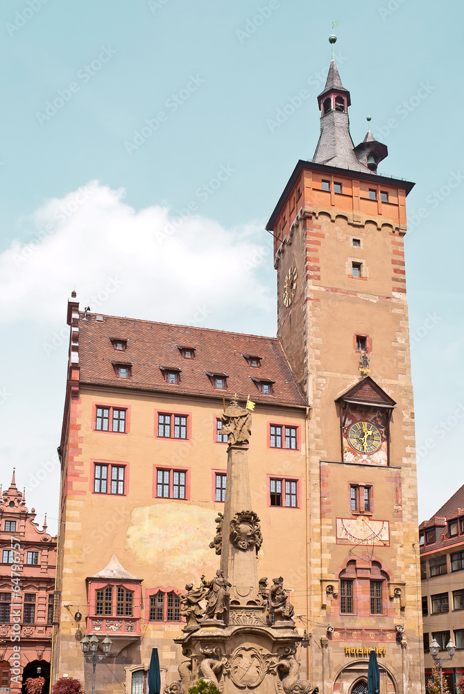 Grafeneckart-Ensemble - das alte Rathaus von Würzburg