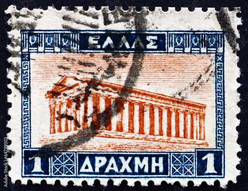 Postage stamp Greece 1927 Temple of Hephaestus photo