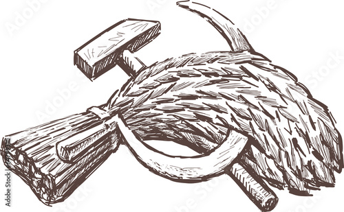 Symbols of work and harvest