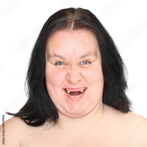 Fotografia Portrait an ugly woman with missing teeth.