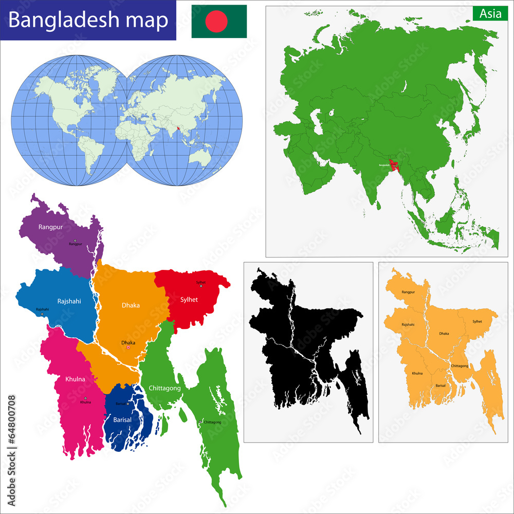 Obraz premium Bangladesh map