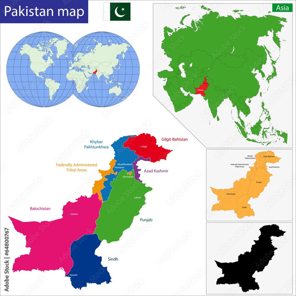 Obraz premium Pakistan map
