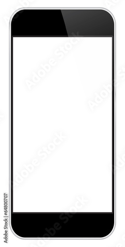 Black Mobile Phone Isolated On White