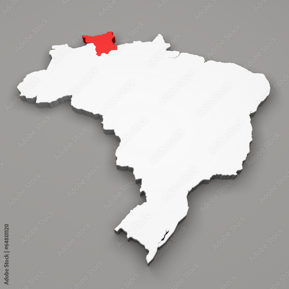 Mappa Brasile, divisione regioni Roraima