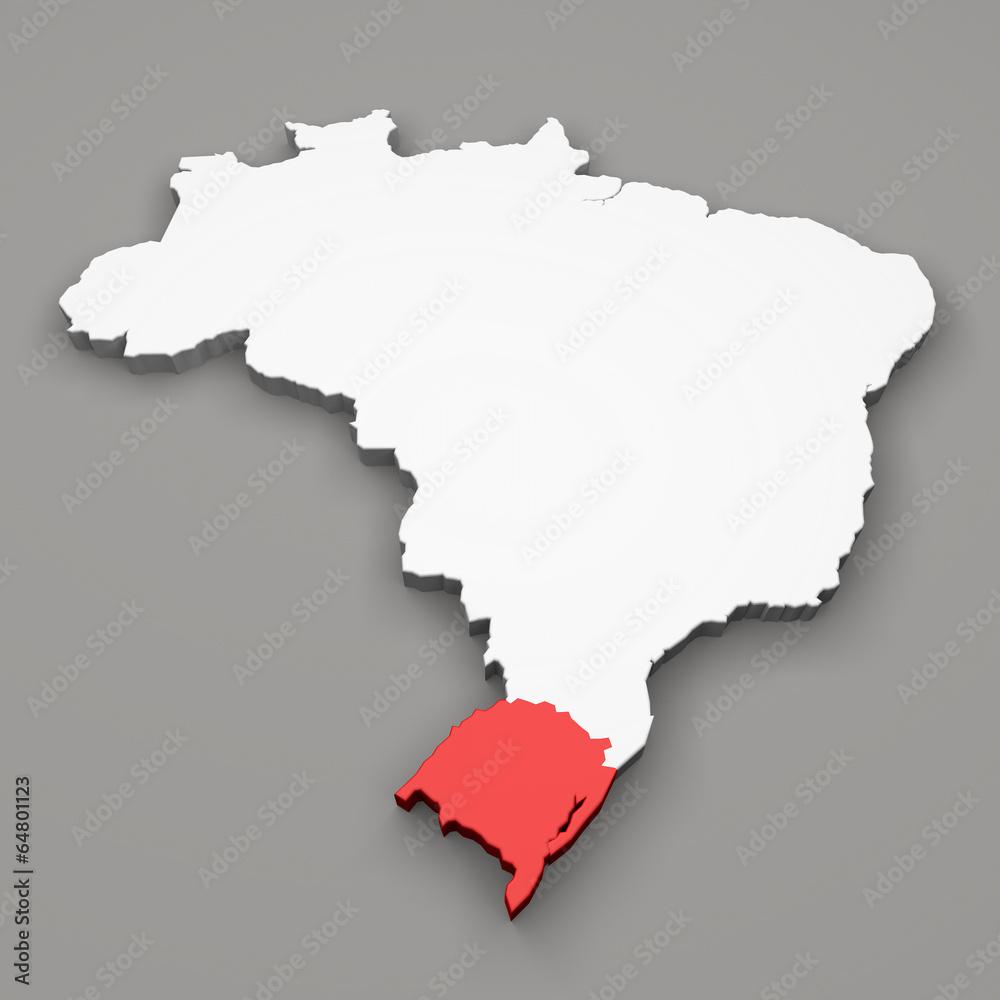Mappa Brasile, divisione regioni Rio Grande do Sul