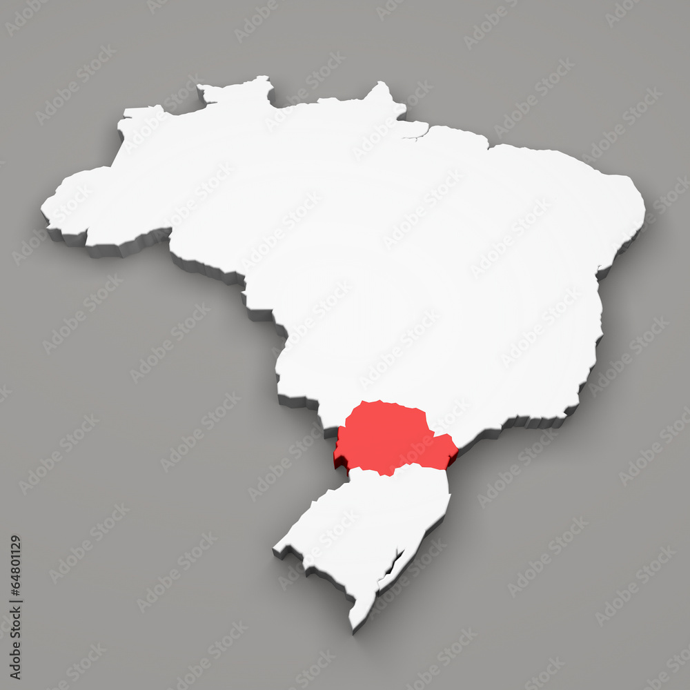 Mappa Brasile, divisione regioni Parana