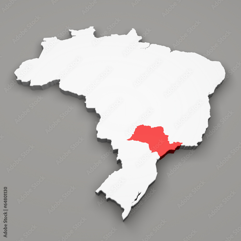 Mappa Brasile, divisione regioni Sao Paulo