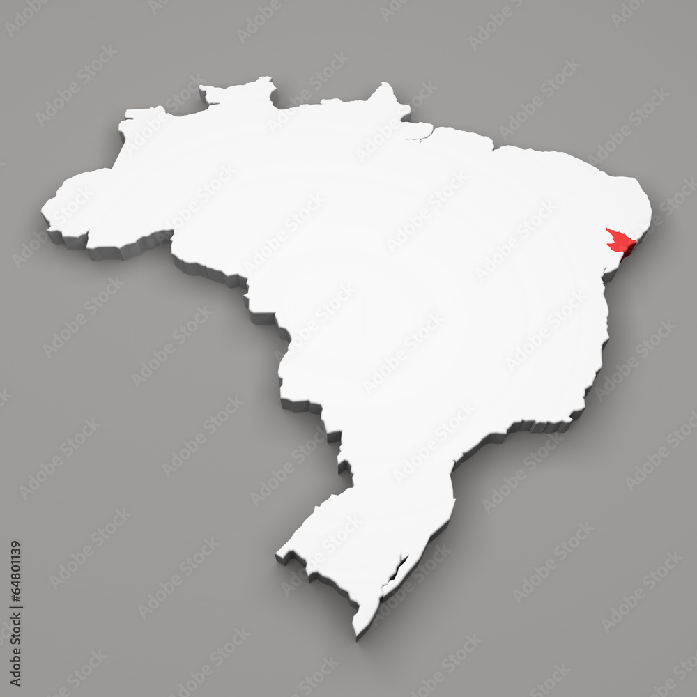 Mappa Brasile, divisione regioni Sergipe