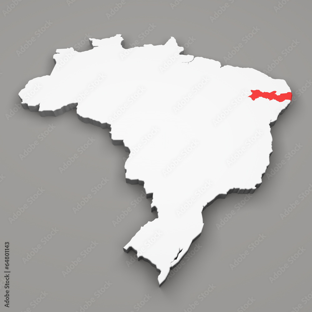 Mappa Brasile, divisione regioni Pernambuco Mappa Brasile, divisione regioni Pernambuco