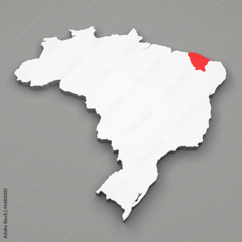 Mappa Brasile, divisione regioni Ceara