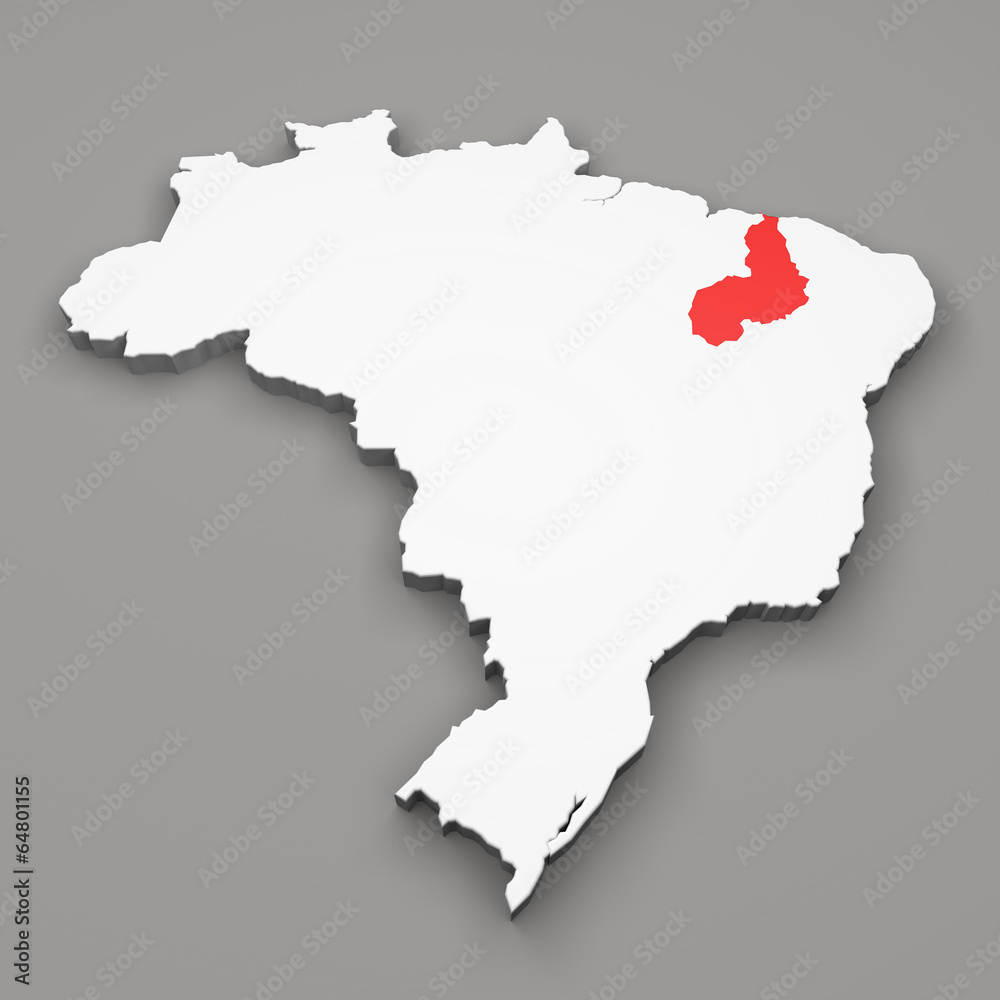 Mappa Brasile, divisione regioni Piaui