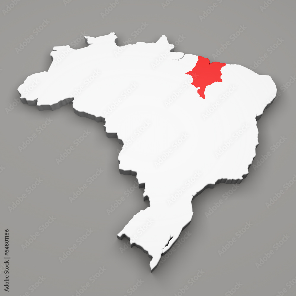 Mappa Brasile, divisione regioni Maranhao