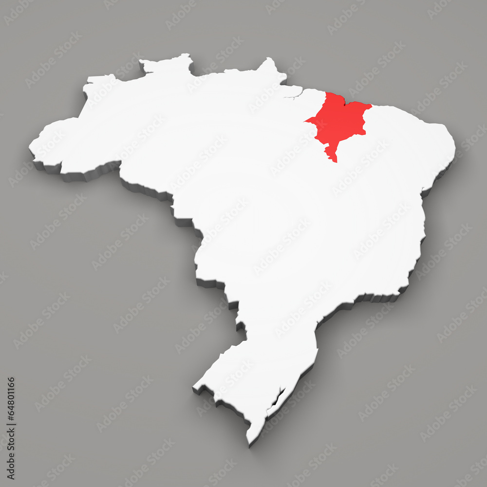 Mappa Brasile, divisione regioni Maranhao Mappa Brasile, divisione regioni Maranhao
