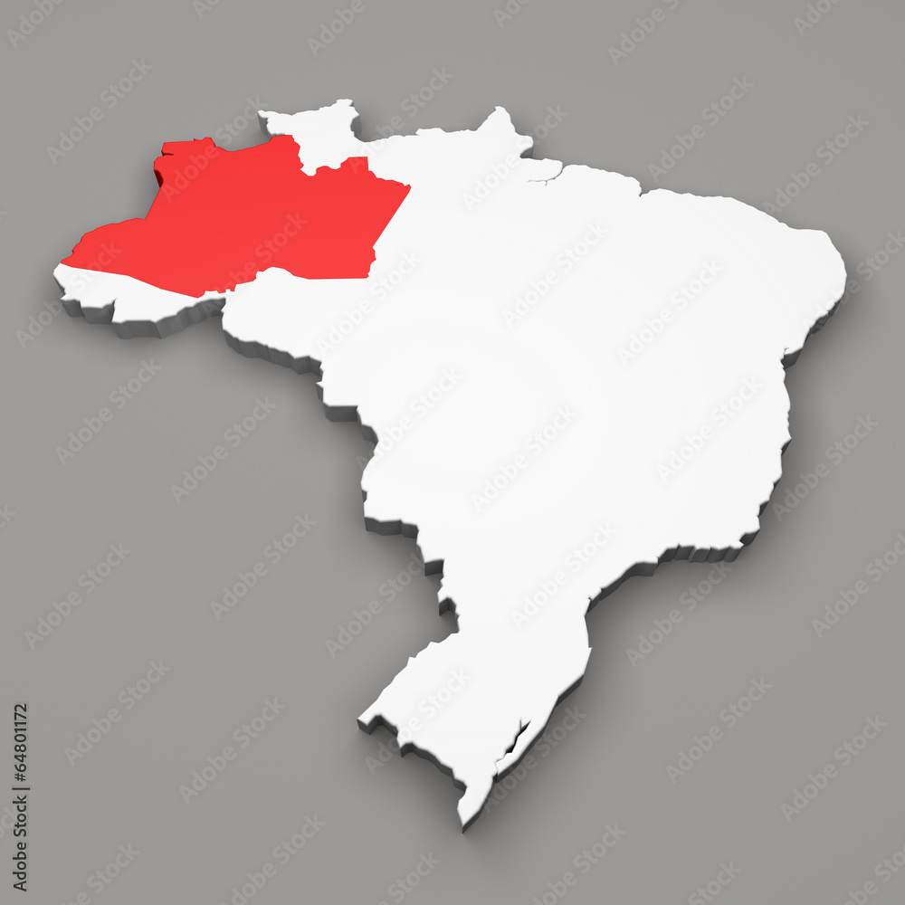 Mappa Brasile, divisione regioni Amazonas