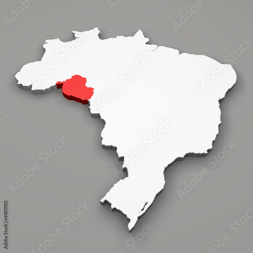 Mappa Brasile, divisione regioni Rondonia