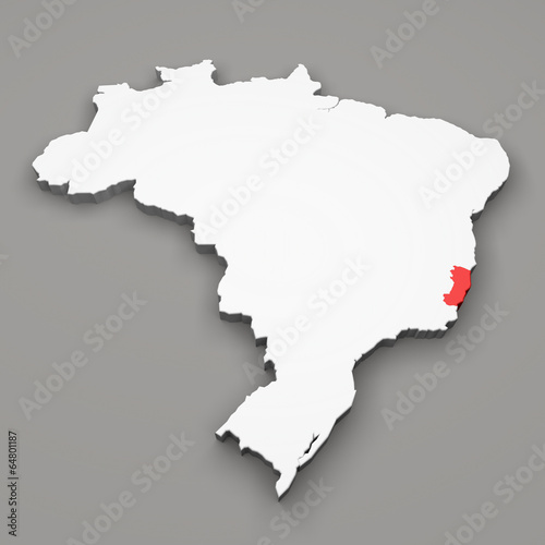 Mappa Brasile  divisione regioni  Espirito Santo