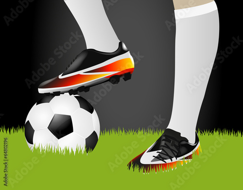Anstoß - Fußballschuh auf Ball