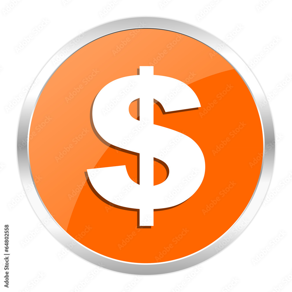 Fototapeta premium dollar orange glossy icon