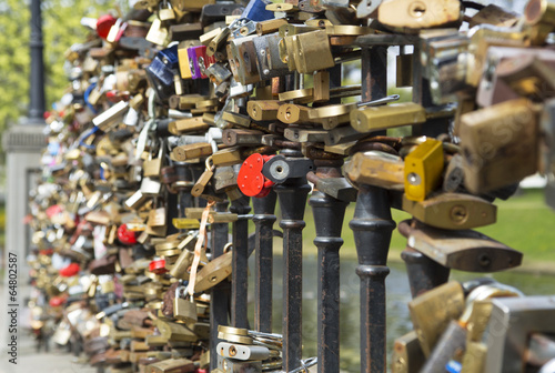 Locks on bridge of lovers