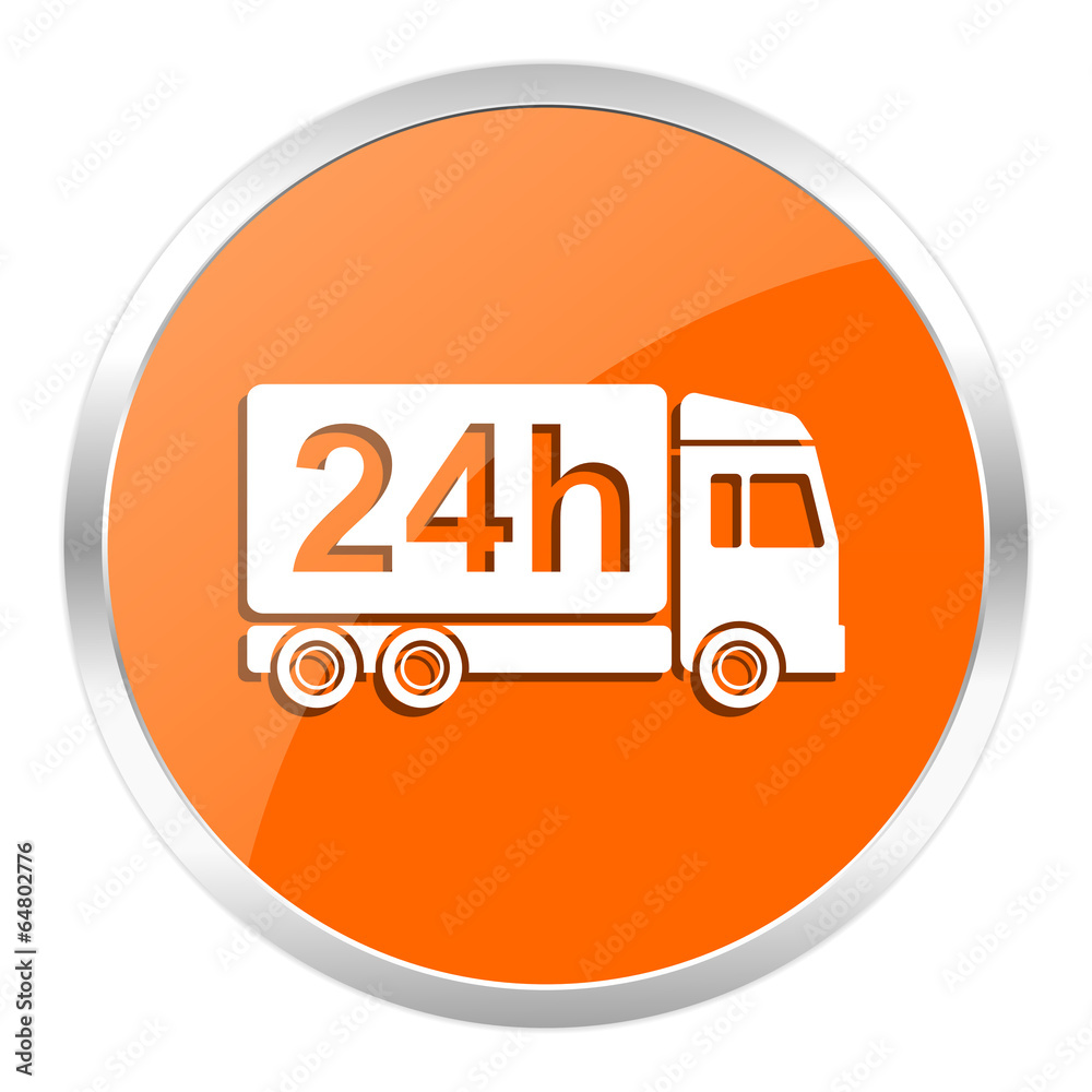 delivery orange glossy icon delivery orange glossy icon