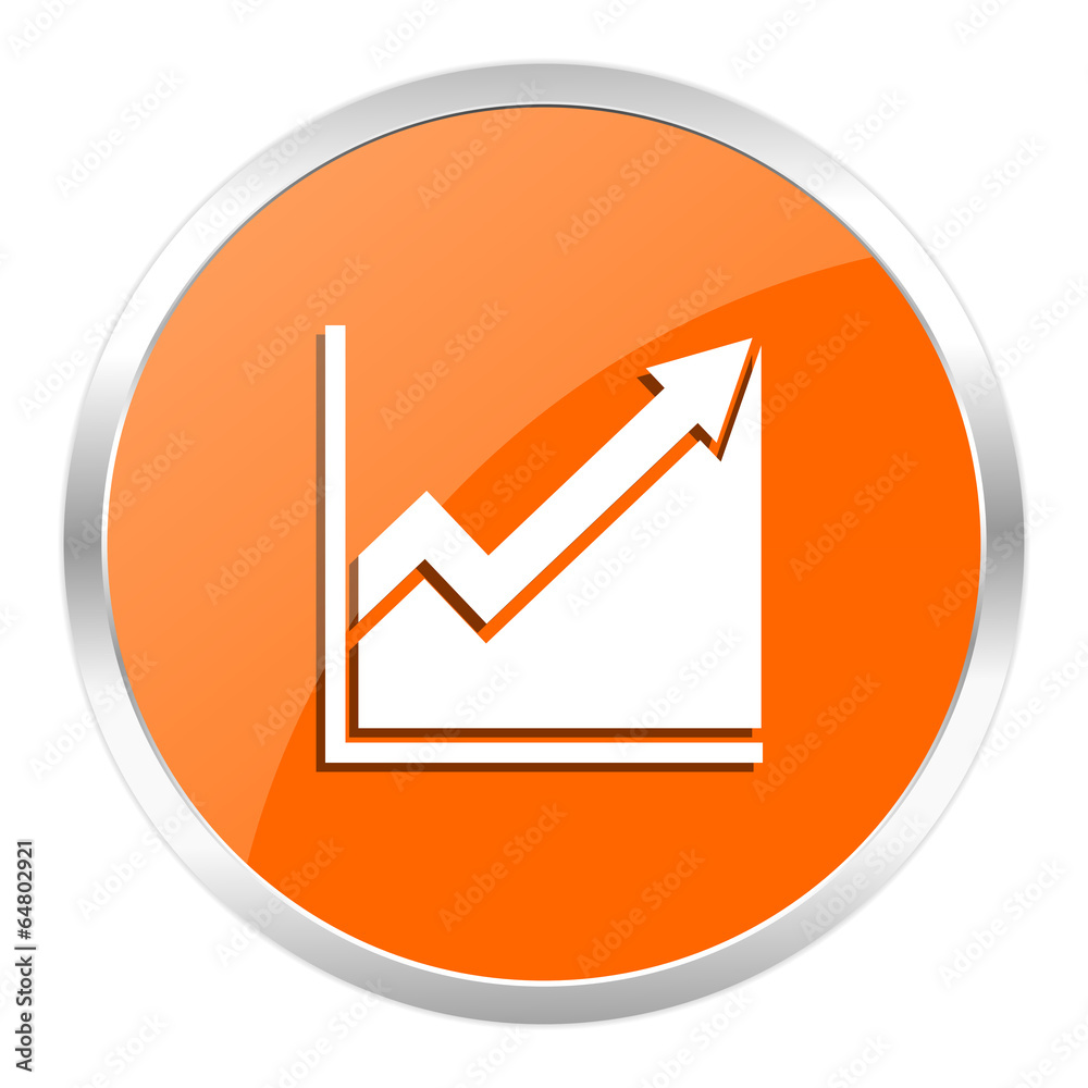 histogram orange glossy icon histogram orange glossy icon