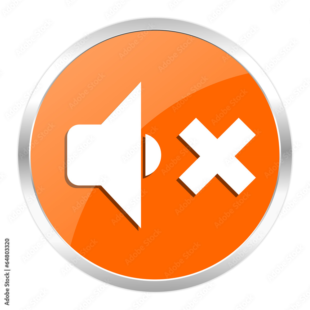 speaker volume orange glossy icon speaker volume orange glossy icon