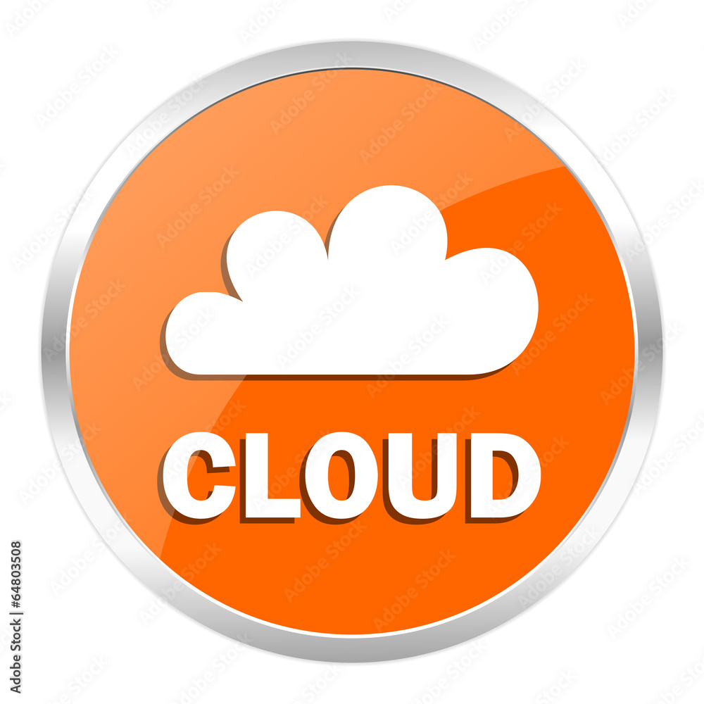 cloud orange glossy icon cloud orange glossy icon