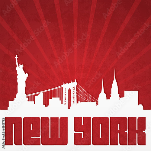 Poster with silhouette of  New York