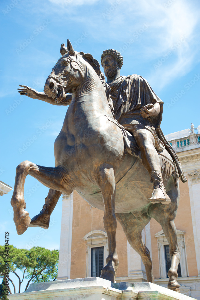 Statue of Marco Aurelio at the Capitoline Hill in Rome, Italy Statue of Marco Aurelio at the Capitoline Hill in Rome, Italy
