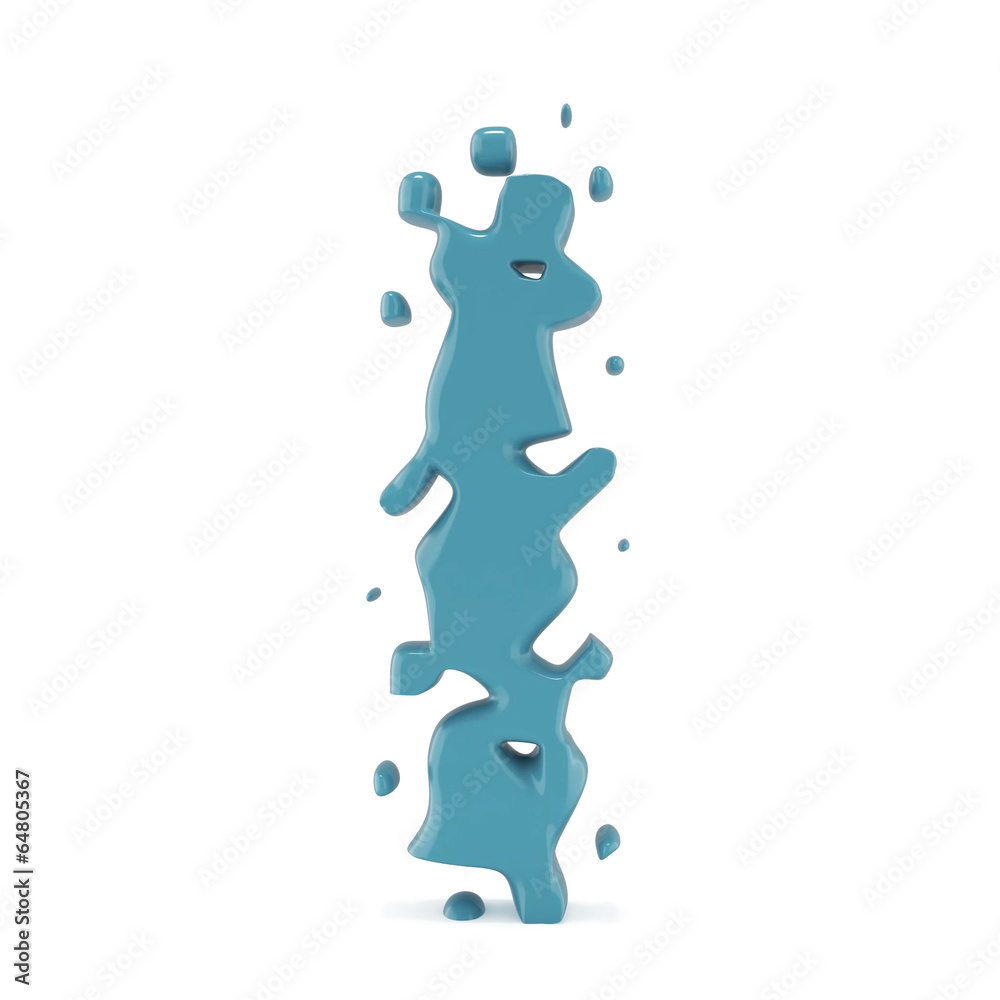 Fototapeta premium 3d glossy letter I