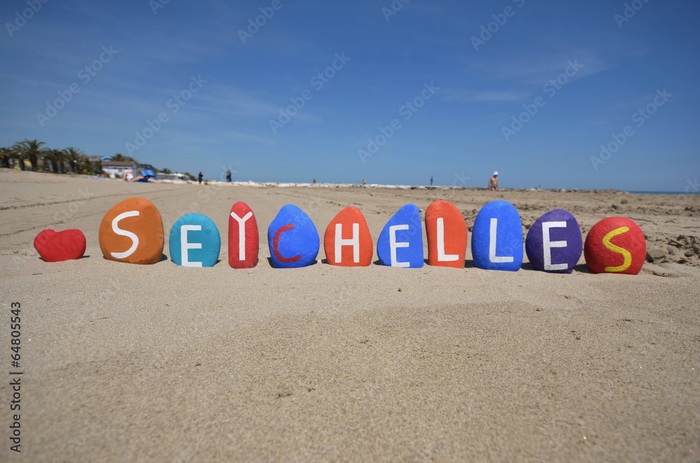 Souvenir of Seychelles on stones Souvenir of Seychelles on stones