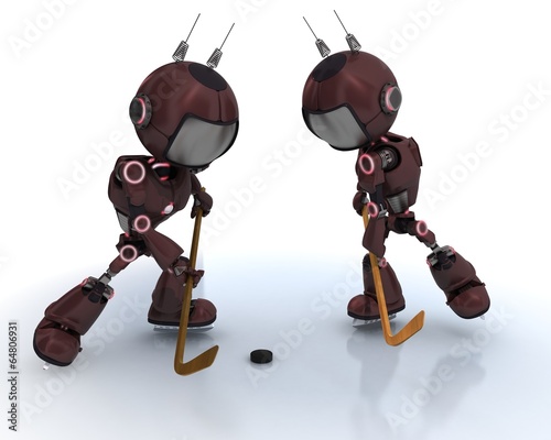 Photography Androids playing ice hockey