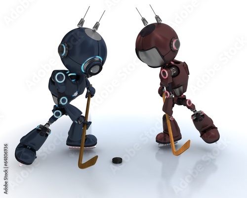 Photography Androids playing ice hockey