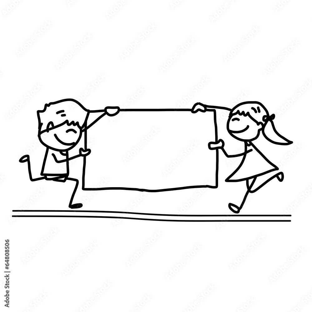 hand drawing cartoon happy kids hand drawing cartoon happy kids