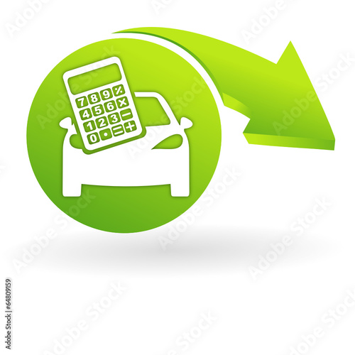 estimation voiture sur web symbole vert